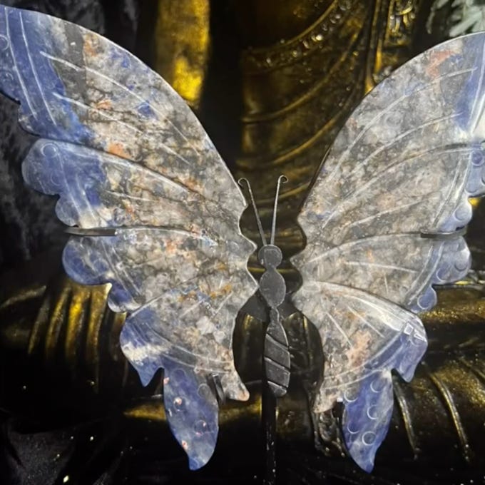 Beautiful transluscent bluish toned sodalite butterfly wings